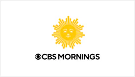 CBS Mornings logo featuring a yellow sun with a face above the text CBS MORNINGS.